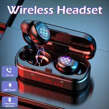 Bluetooth Earphone 5 0 Wireless touch Headphone TWS Sports Waterproof Headset Earbuds LED Digital Ear Phone with Mic For Android