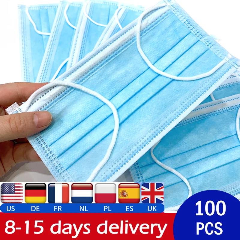 

DHL 100 PCS 3 layers of breathable can block dust air pollution anti flu masks Disposable masks Mouth Soft Breathable Face Mask