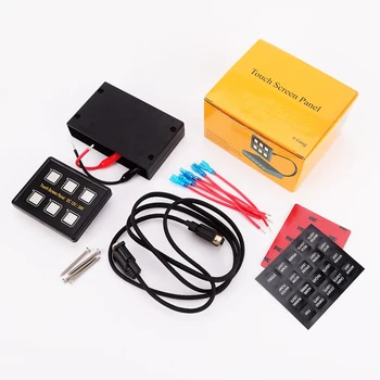 

12V/24V 6 Gang Slim Touch Control Waterproof ABS For Car Marine Boat Easy Installation Box Led Panel Switch Multifunction Thin