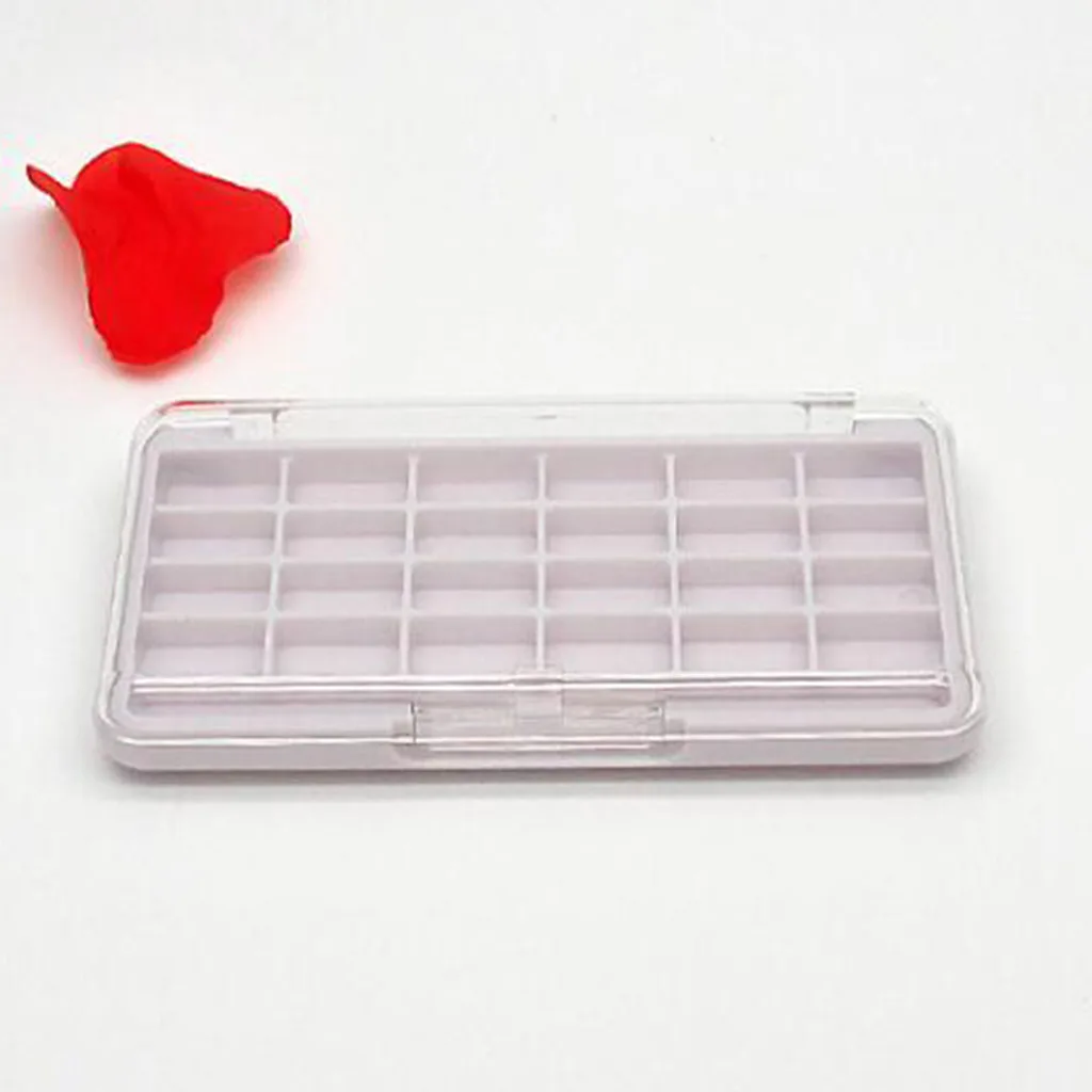 24 Grids DIY Empty Eyeshadow Palette Pallet Box Blusher Lipstick Lip Gloss Blush Powder Holder Case with Brush Slot