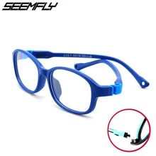 Seemfly Сверхлегкая мягкая детская оправа оптические очки Съемные детские очки для дальнозоркости близорукости резиновые силиконовые очки