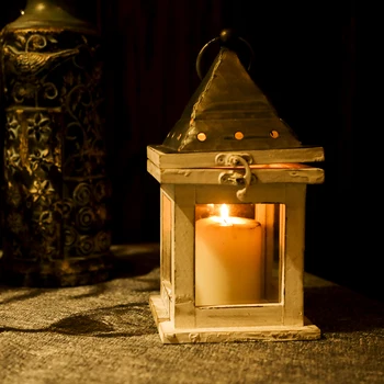 

Wooden Glass Candle Holder Iron Nordic Glass Garden Candle Holder Small Outdoor Coffee Table Porta Velas Home Decor WF50ZT