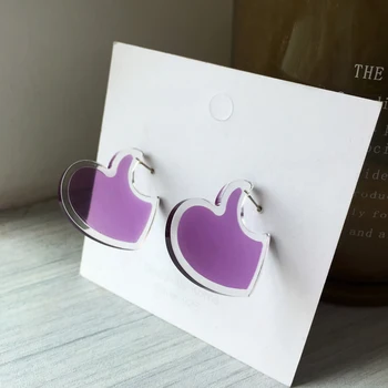 

Fashion Geometrical Irregular Heart Contracted Stud Earrings Cute Romantic Purple Acrylic Lovely Earrings for Women Jewelry