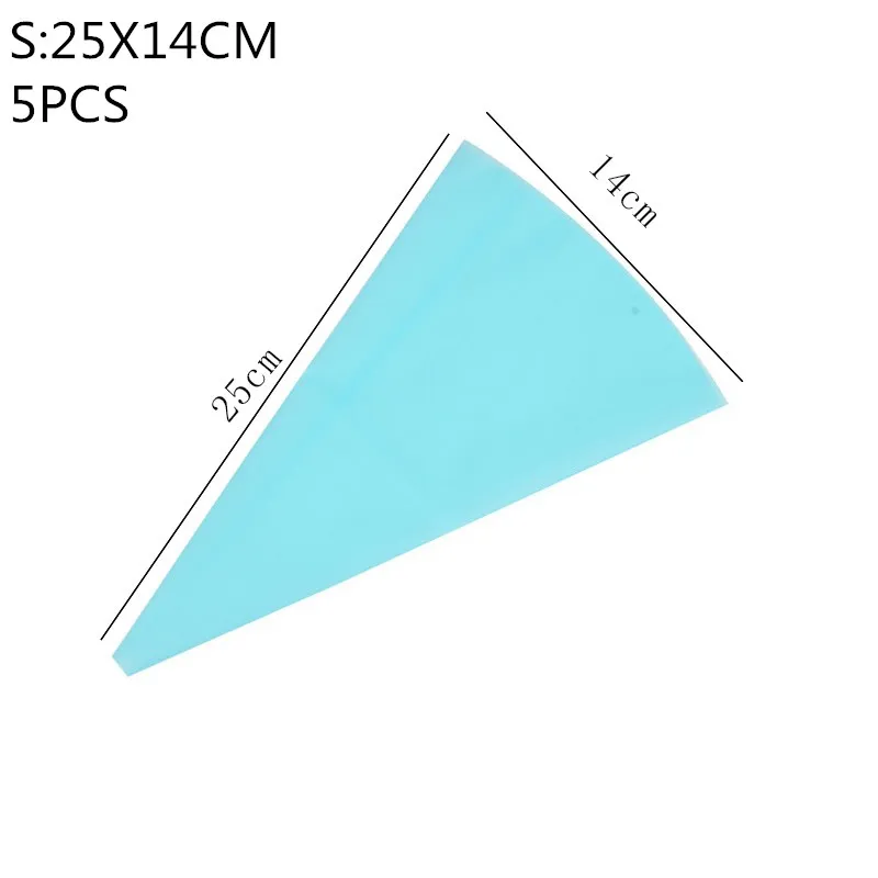 5pcs blue S 1 шт/5 шт/100 шт разного размера одноразовый мешок для теста инструмент для выдавливания торта и набор инструментов для выпечки торта - Цвет: 5pcs blue S
