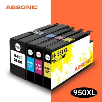 

Absonic 4PCS for HP 950XL 951XL Printer Ink Cartridge Use For HP950 950 951 Officejet Pro 8600 8610 8615 8620 8630 8625 8660