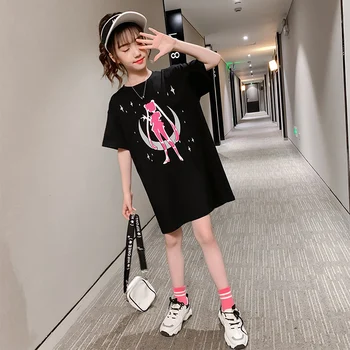 

Trend kids Baby Girls Clothes T-shirt Cartoon printed O neck Tees Long pullovers Cotton Tshirt 3-13 Years Girl Summer Sweatshirt