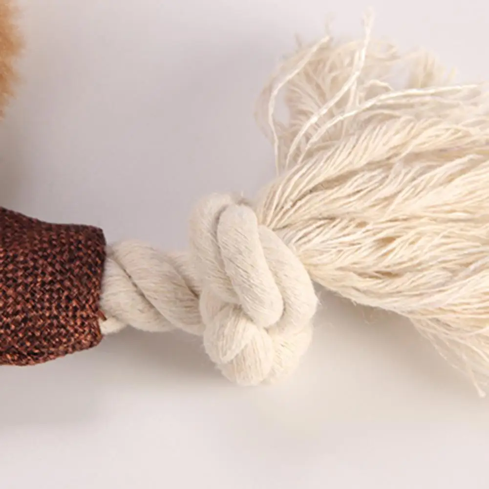 Pet Cotton Rope Squeaky Toy Sounding Paper Crinkly Sound Fox Shaped Toy Rope For Dogs Cats For Teddy Pug Puppy Small Medium Dogs