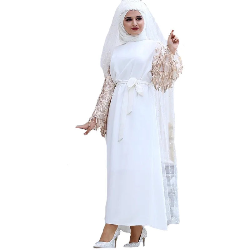 

Fashion Fresh and Sweet Wind with Long Middle Eastern Long Dress Elegant Long Sleeve O-neck Women Clothing Dresses Party Night