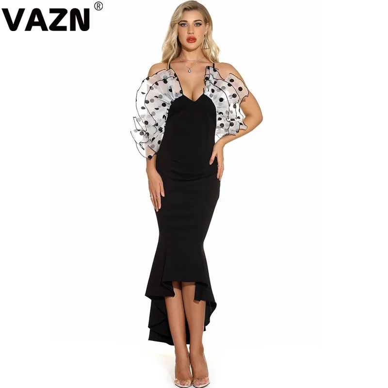 VAZN, черное, без бретелек, одноцветное, элегантное, Бандажное, вечерние, для ночного клуба, сексуальное, тонкое, молодое, макси платье,, без рукавов, платье для девушек