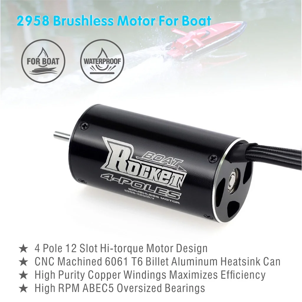 Surpass rc boat accessories Rocket 2958 waterproof brushless electric boat motor for remote control boats