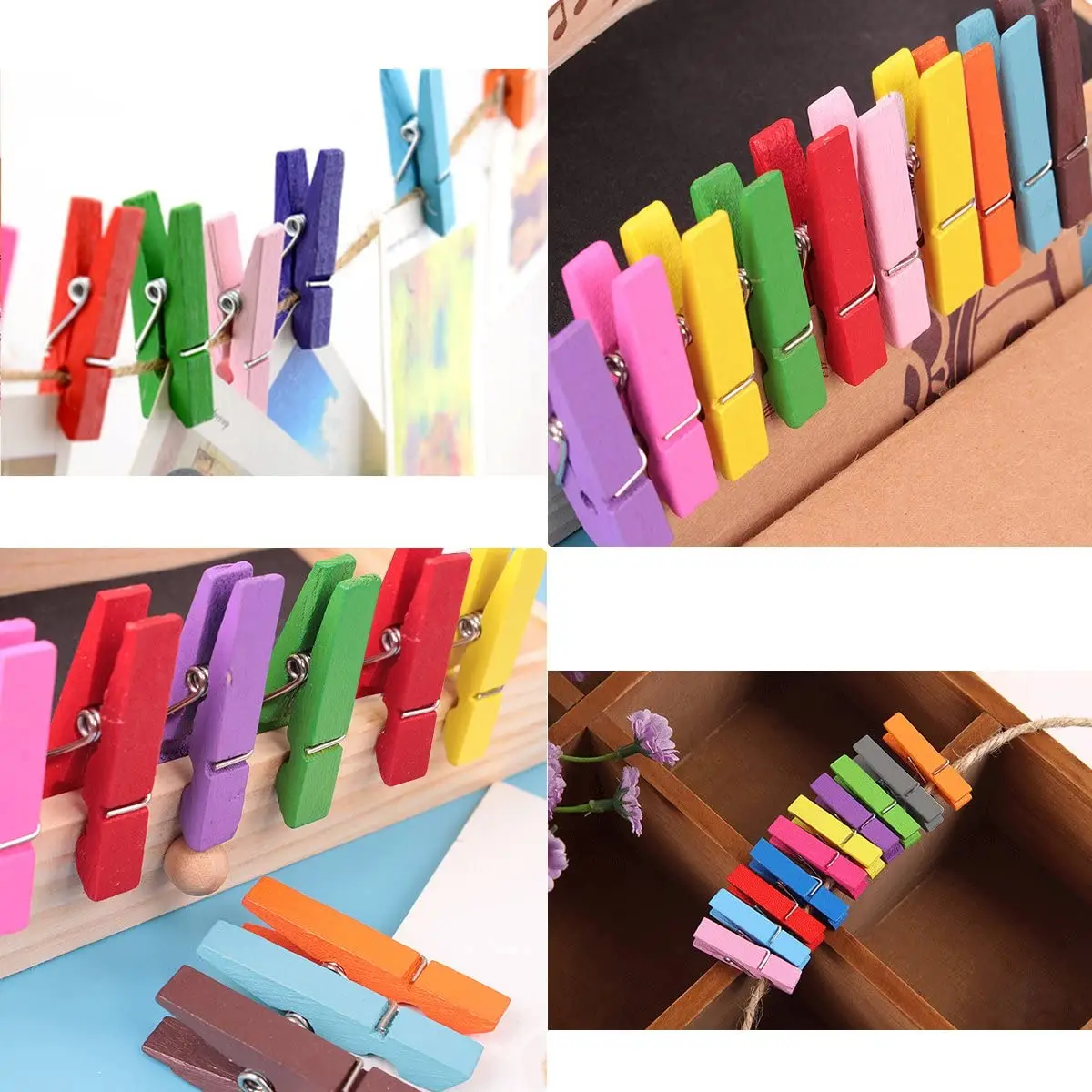 25/35/45MM 길이 다채로운 미니 크기 옷, 사진 클립, 종이 Clothespin, 공예 장식, 휴대용 나무 클램프에 대 한 나무 클립