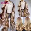 Highlight 613 Brown Blonde Colored Human Hair Wig Body 4