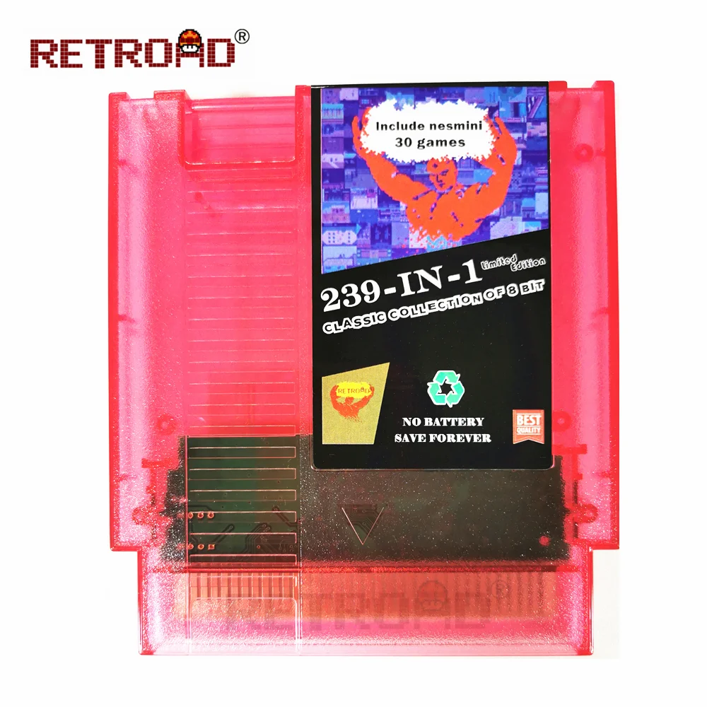 Limited Edition 239 in 1 Cartridge Memory Card for NES 72 Pins 8 Bit Console NTSC Version