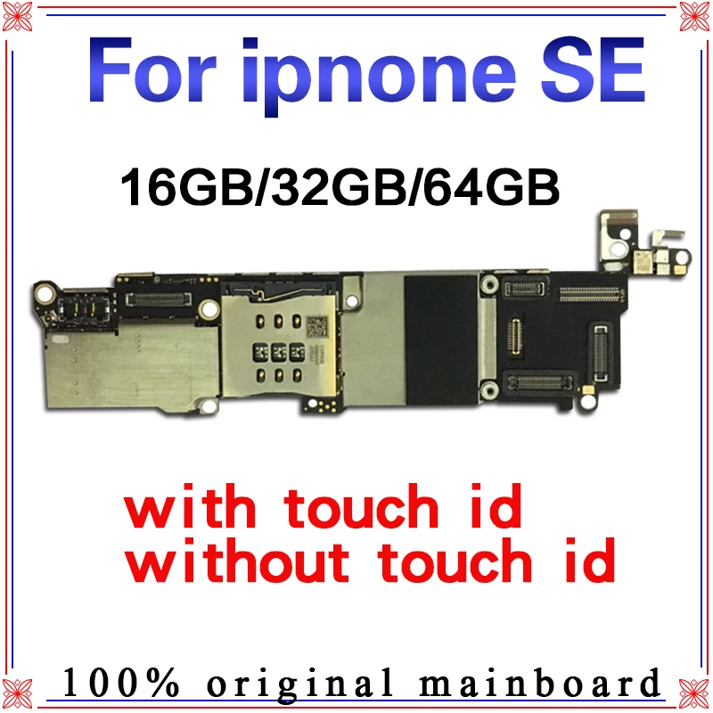 С/без Touch ID для iphone SE материнская плата 100% оригинал разблокирована 5SE с системой