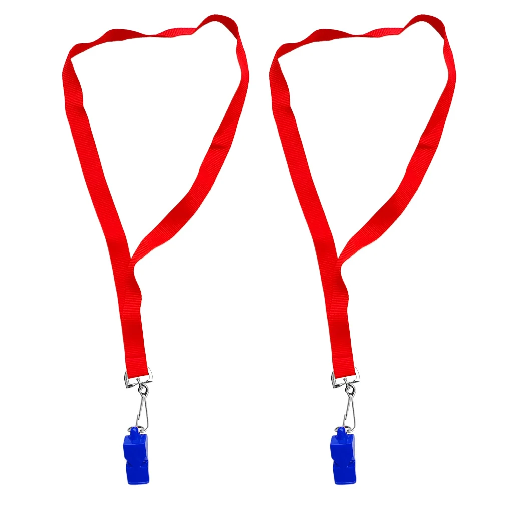 Pack of 2 Plastic SCUBA Snorkeling Safety Emergency Survival Whistle Lifeguard  Signaling Whistle with Lanyard 23 inch