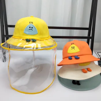 

Baby Anti-Droplet Saliva Empty Top Hat Anti Mask Safety Face Protection Proof Mask UV Protection Sun Hat Cute Bucket Hat