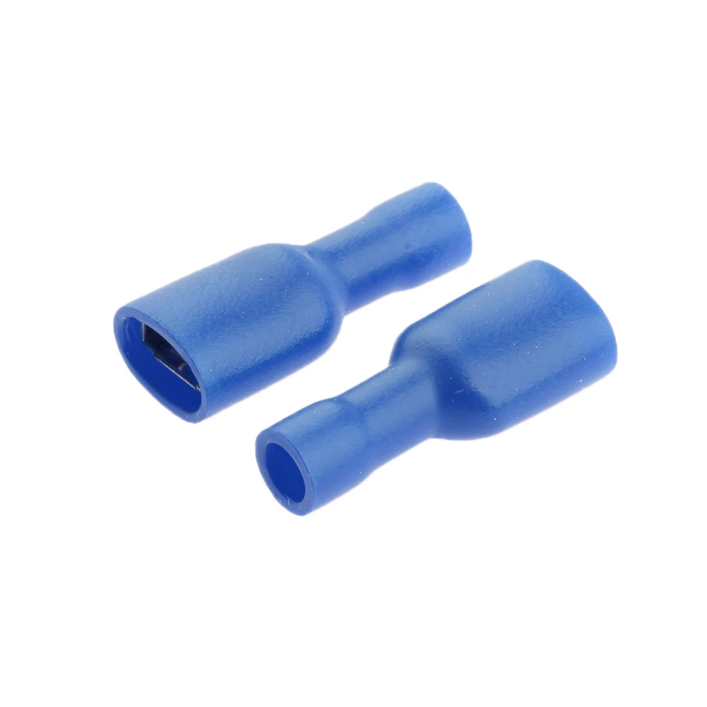 100 Pieces Male Female Insulated Wire Spade Terminal Crimp Connector Blue