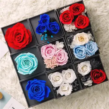 

Preserved eternal Rose pink unique in clear display case from ecuador one of a kind fresh flower valentines day gift
