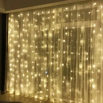 

Window Curtain String Light Outdoor LED String Lights with Remote Control for Fairy Holiday Christmas Party