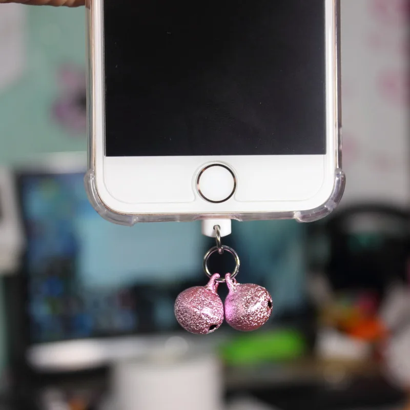 Apple-специфический kawaii маленький звонок защита от кражи порт передачи данных порт зарядки Анти пылезащитный Разъем для iphone X XS MAX XR 8 8S 7 6 6S 5 5S - Цвет: Розовый