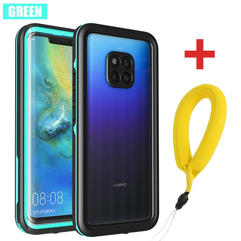 Blue with Strap Для huawei mate 30 Pro P30 водонепроницаемый IP68 Дайвинг пылезащитный чехол для телефона для huawei mate 20 Pro полностью герметичный открытый спортивный Чехол - Цвет: Blue with Strap