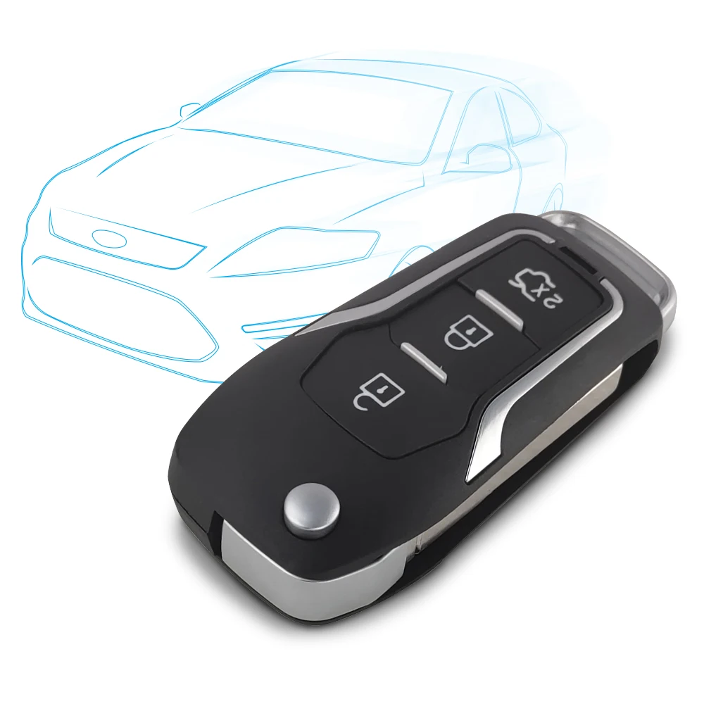 OkeyTech 3 кнопки модифицированный Floding корпус автомобильного ключа дистанционного управления чехол для Ford Mondeo Focus Fiesta C Max S Max Galaxy Uncut HU101 Blade