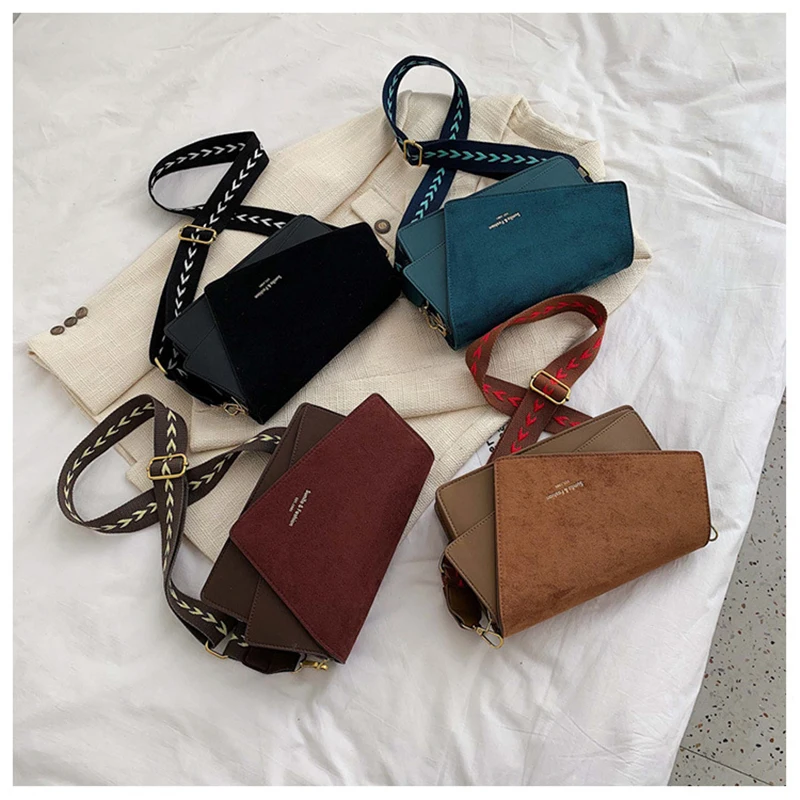 

Autumn and winter new frosted hit color bag female 2019 new Korean wild one-shoulder slung fashion broadband small square bag