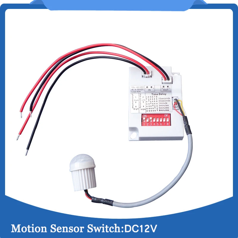 DC12v AC220V IR Infrared Module Body Sensor Intelligent Light Lamp Motion Sensing Switch Adjustable Movement Sensing PIR Switch (4)