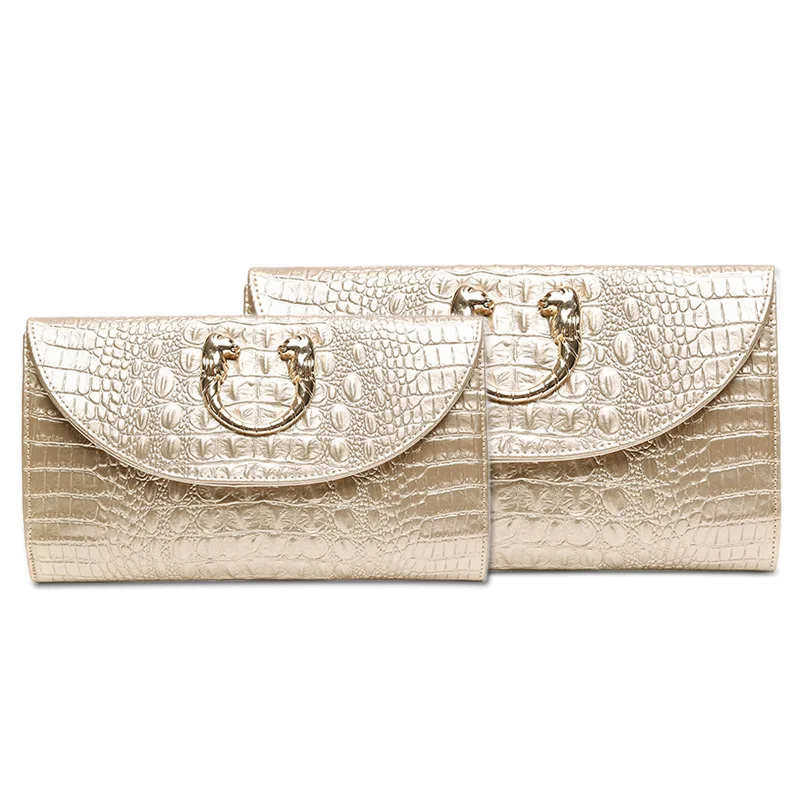 

2019 WOMEN'S Leather Bags Quarter Winter New Style Crocodile Pattern Clutch Women's Chain Shoulder Bag Oblique Dinner Wallet