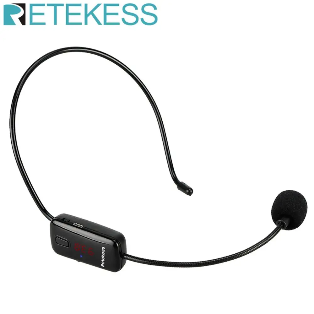 Беспроводной микрофон Retekess TR503 гарнитура голосовой усилитель FM передатчик 87 108