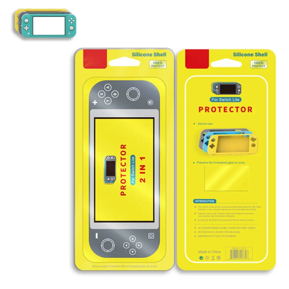 Силиконовый защитный чехол для shand для Switch Lite, мини-чехол с защитной пленкой для экрана