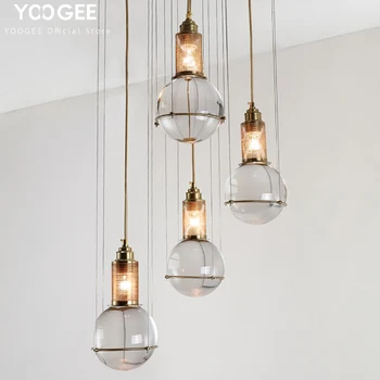 

New YOOGEE Modern Pendant Lights for Living room Globe Glaass Shape Kitchen Hanging Lamp