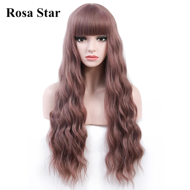 Свободные волнистые синтетические парики Rosa Star с плоской челкой для