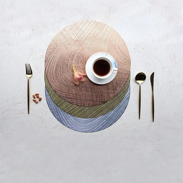 6/4Db Európai Stílusú Kerek Forró Bélyegzés Üreges Pvc Placemat Hőálló Nem Csúszás Háztartási Asztal Dekoráció Szőnyeg - Image 3