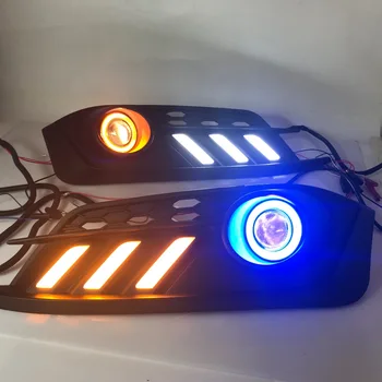 

Osmrk fog lamp driving light assembly For Honda Civic 10th cob angel eye led daytime running lights turn signal