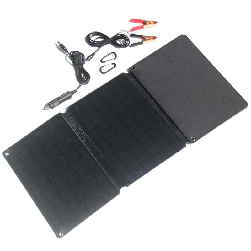 

60W ETFE Solar Panel Charger Dual USB5V&DC12V Output for Mobile Phones 12V Battery Light System Charger
