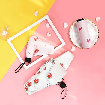 

Sunny Rainy Umbrella Pocket Mini Umbrellas Anti UV Sun Folding Portable Women Girl Light And Handy Five-folding Umbrella