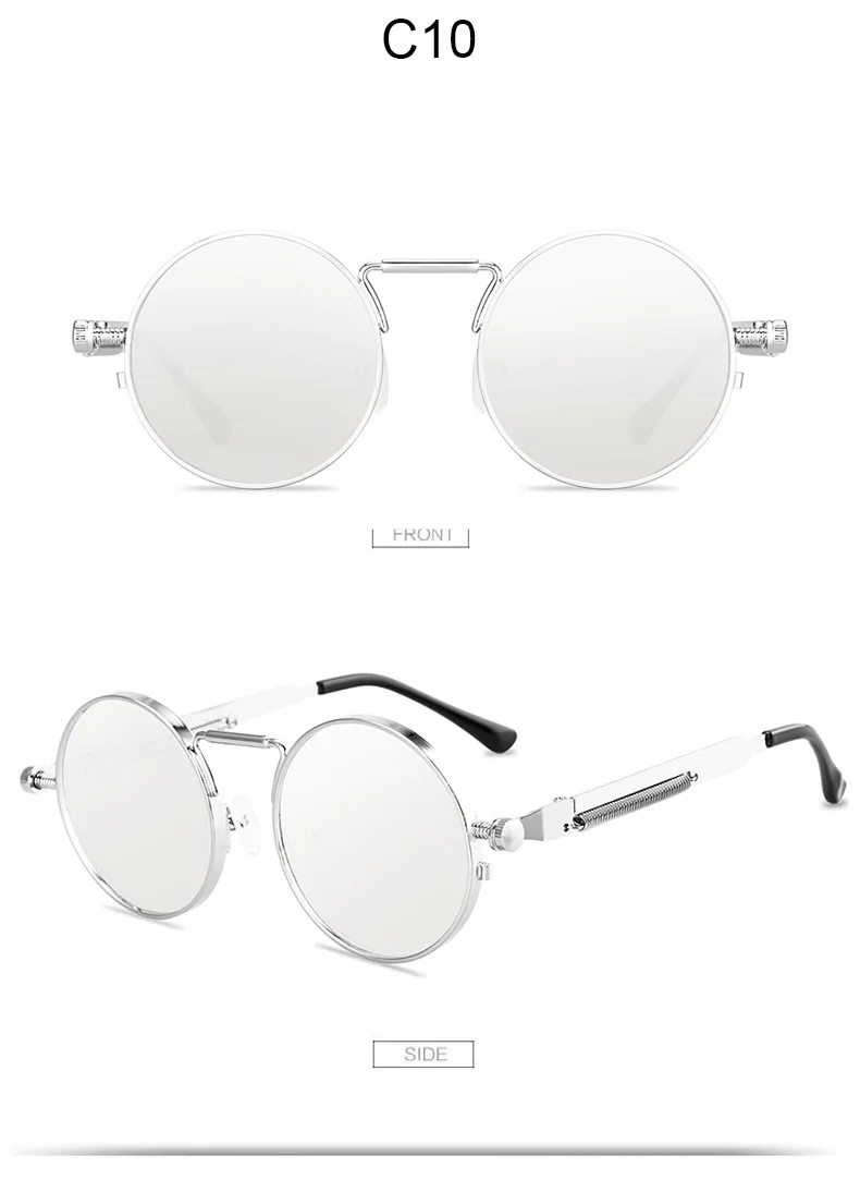 Xinfeite солнцезащитные очки, новинка, стимпанк, металлическая круглая оправа, цветное покрытие, UV400, для путешествий, для улицы, солнцезащитные очки для мужчин и женщин, X563