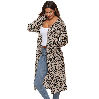 

Women Open Stitch Coat Loose Female Long-sleeved Fashion Leopard Coats*