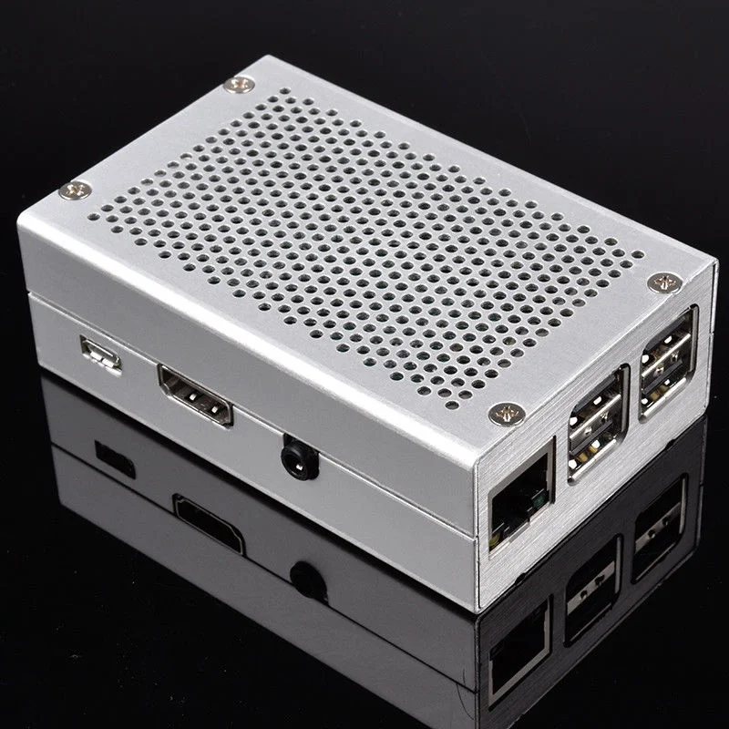 Прочный теплоотвод высококачественный алюминиевый корпус/коробка для Raspberry Pi 3/Pi 2 Модель B+ серебристый металл