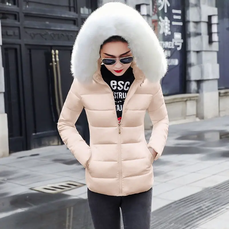 Зимняя куртка женская Новая мода тонкая женская зимняя куртка утепленная парка пуховое хлопковое пальто женская зимняя одежда искусственный Лисий мех