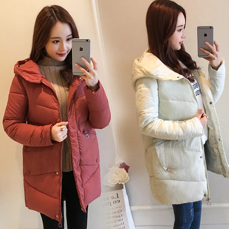 

Cotton-padded Clothes Women's Short Korean-style Students 2019 New Style Winter Loose-Fit Hooded Large Pocket down Jacket Cotton
