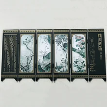 6-Панель цветок Бамбук Экран номер делителя деревянная складные перегородки Бизнес подарок