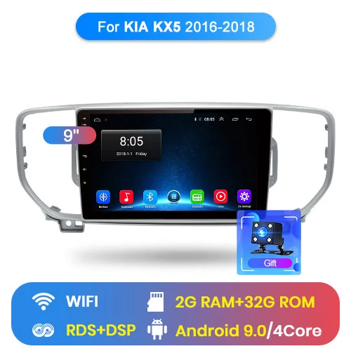 Junsun 2G+ 32G Android 9,0 для KIA Sportage 4 KX5 Авто 2 din Радио стерео плеер Bluetooth gps навигация - Цвет: WIFI (2GB 32GB)16-18
