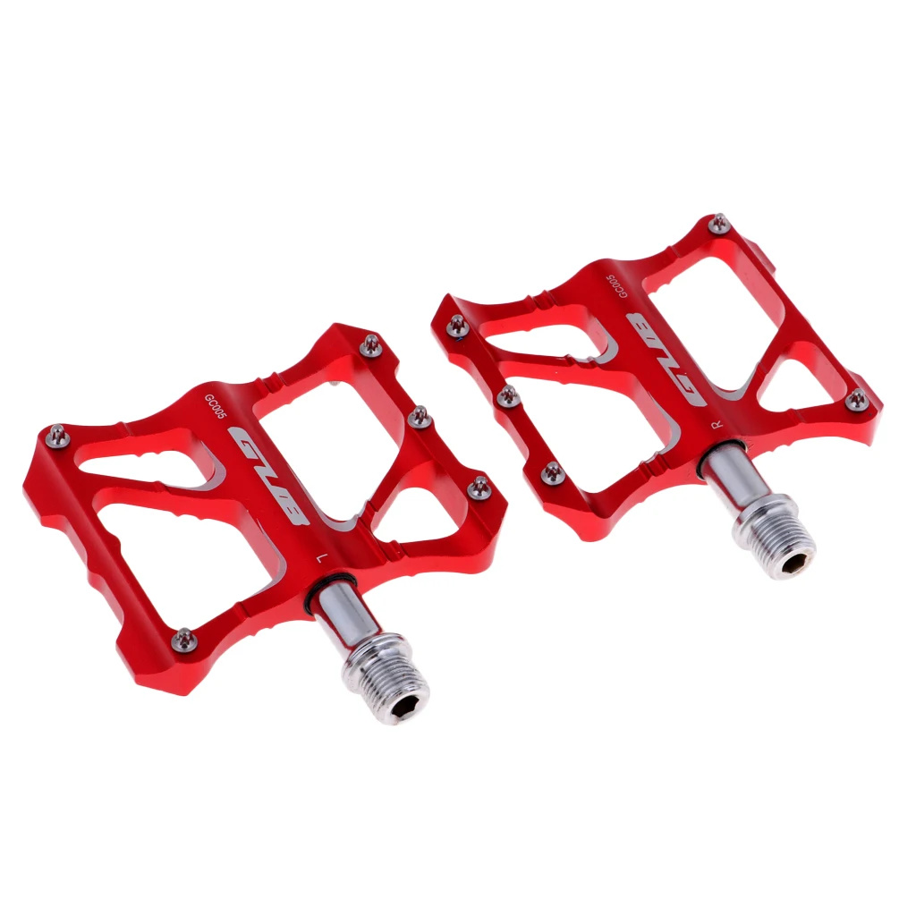 2 шт./упак. велосипед из алюминиевого сплава запчасти педали MTB/дорожный велосипед ножные педали - Цвет: Красный
