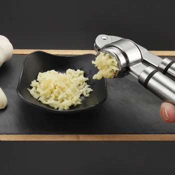 

Garlic Press Squeezer Mincer Gadgets Home Restaurant Easy Clean Thick Lever Stainless Steel Safe Manual Labor Saving Non Slip