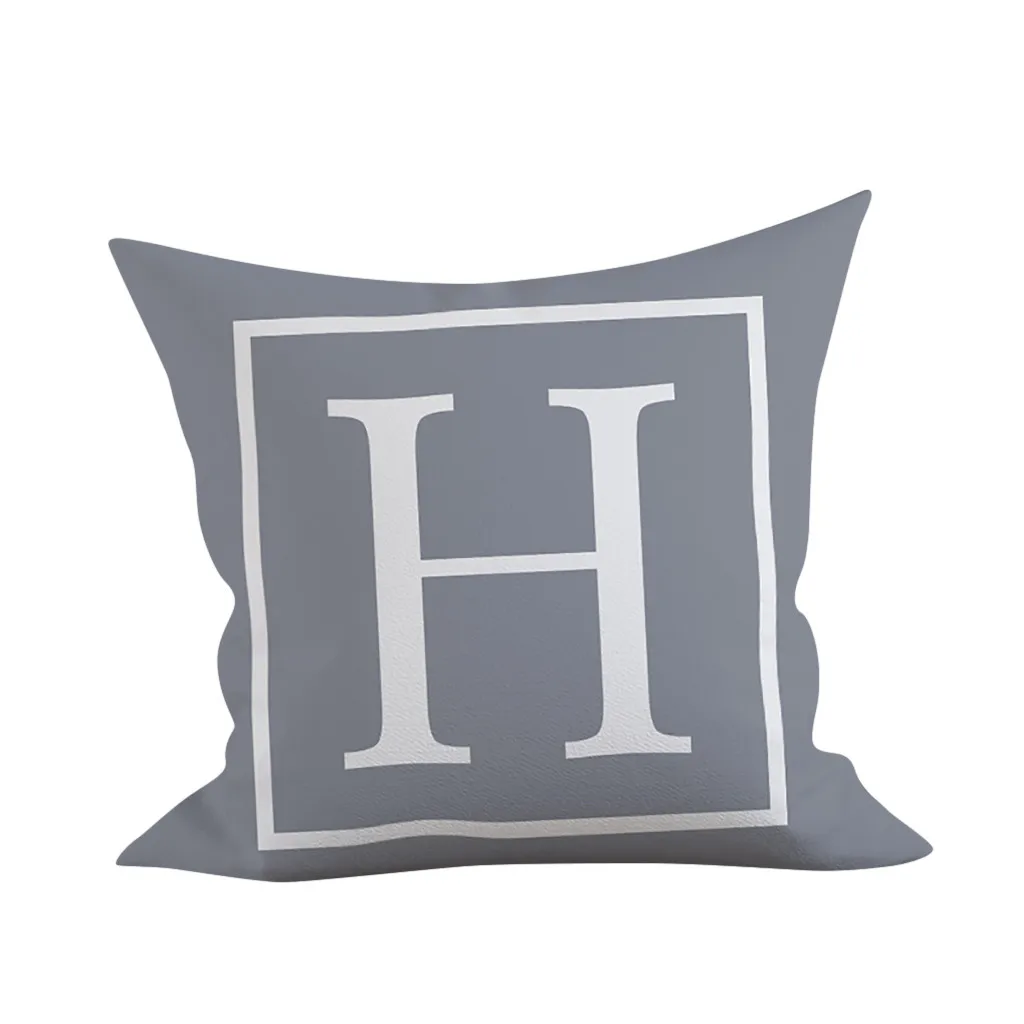 Simple Letter Cushion Cover English Alphabet Decorative Throw Pillowcase Polyester Pillow Cover sofa car bed Decoration наволоч