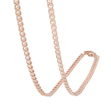 

3mm 5mm Wide Women Chain Men 585 Rose Gold Color Necklace Snail Jewelry