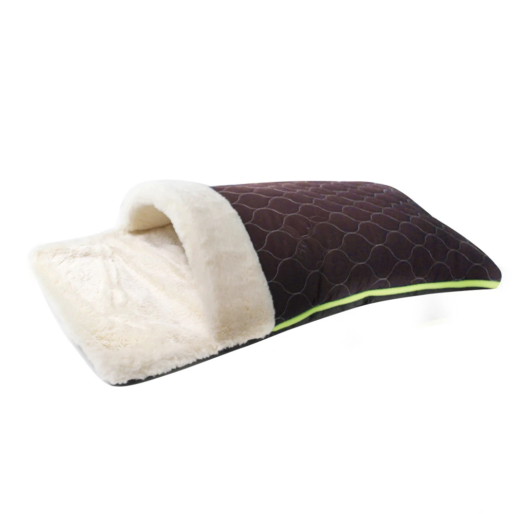 Quilted Cotton Cat Bed Winter Warm Fleece Pet Nest Slipper Shape Small Dog Puppy Kennel House Cats Sleeping Bag Cave