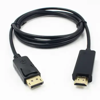 

Hot 1.8M Displayport DP To HDMI Male Cable Adapter for Laptop Projector HDTV black/white FS